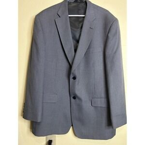 Haggar‎ Mens Grey Micro Pattern Two Button Suit Jacket Blazer 46R 635526